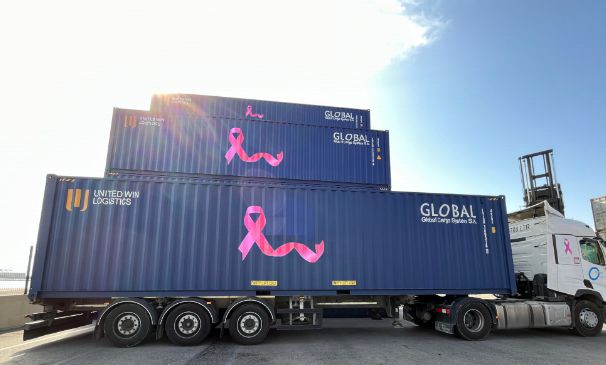 GCS dyes its trucks and containers pink in support of breast cancer awareness month.